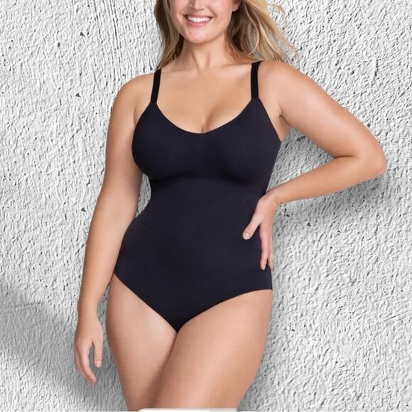 HONEYLOVE Bodysuit Cami NEW Shaping Compression Sculpting in Vamp Black Size S - Picture 1 of 14